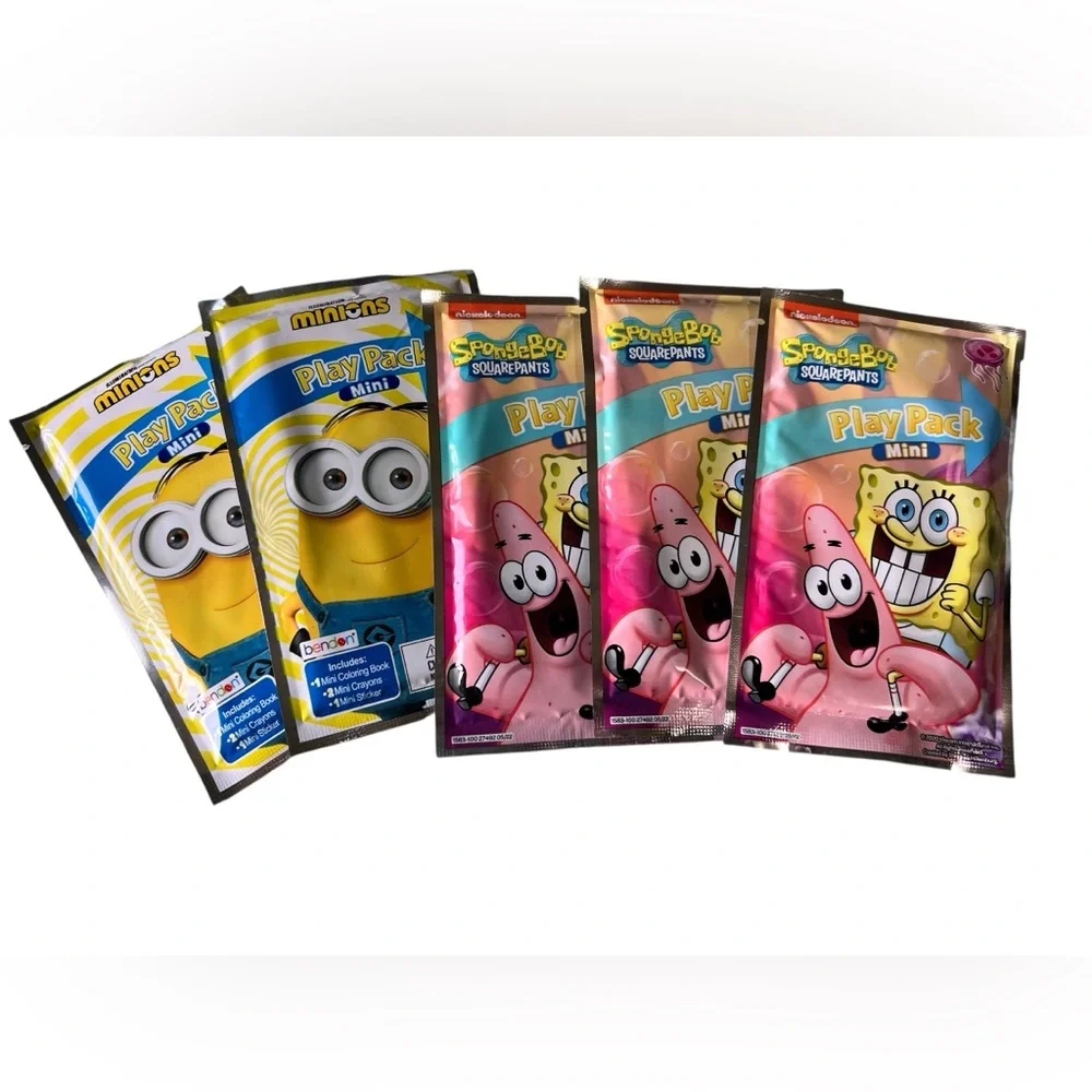 Minions & SpongeBob Mini Play Packs – Set of 5